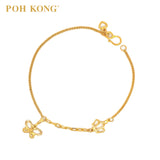 POH KONG 916/22K Yellow Gold Butterfly And Heart Bracelet