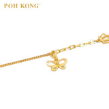 POH KONG 916/22K Yellow Gold Butterfly And Heart Bracelet