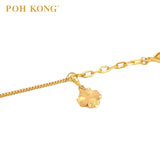 POH KONG 916/22K Yellow Gold Clover And Heart Bracelet