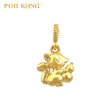 POH KONG 916/22K Yellow Gold Squirrel With Bottle Gourd Pendant
