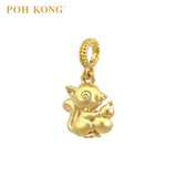 POH KONG 916/22K Yellow Gold Squirrel With Bottle Gourd Pendant