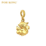 POH KONG 916/22K Yellow Gold Squirrel With Bottle Gourd Pendant