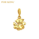 POH KONG 916/22K Yellow Gold Squirrel With Bottle Gourd Pendant