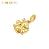 POH KONG 916/22K Yellow Gold Squirrel With Bottle Gourd Pendant