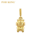 POH KONG 916/22K Yellow Gold Tiger Bear With YuanBao Pendant