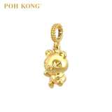 POH KONG 916/22K Yellow Gold Panda Bear With Four Heart Shape Pendant
