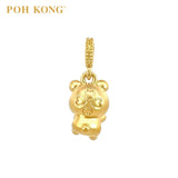 POH KONG 916/22K Yellow Gold Panda Bear With Four Heart Shape Pendant