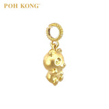 POH KONG 916/22K Yellow Gold Panda Bear With Four Heart Shape Pendant