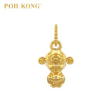 POH KONG 916/22K Yellow Gold Money God With 'YuanBao' Pendant