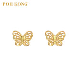 POH KONG 916/22K Yellow Gold Layered Hollow Butterfly Earrings
