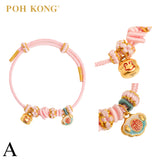 POH KONG 999/24K Yellow Gold Adjustable HandRope Bracelet