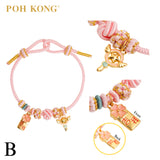 POH KONG 999/24K Yellow Gold Adjustable HandRope Bracelet