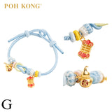 POH KONG 999/24K Yellow Gold Adjustable HandRope Bracelet