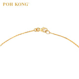POH KONG 916/22K Yellow Gold Diamond Geometric Pattern Chain Necklace
