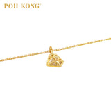 POH KONG 916/22K Yellow Gold Diamond Geometric Pattern Chain Necklace