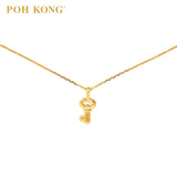 POH KONG 916/22K Yellow Gold Key Pattern Chain Necklace