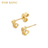 POH KONG 916/22K Gold Exquisite Crown Earrings