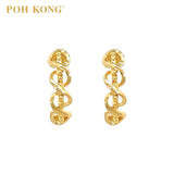 POH KONG 916/22K Yellow Gold DNA Helix Stud Earrings