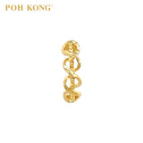 POH KONG 916/22K Yellow Gold DNA Helix Stud Earrings