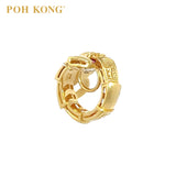 POH KONG 916/22K Yellow Gold Auspicious Snake Pendant Charm