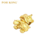 POH KONG 999/24K Yellow Gold Lion Dance With YuanBao Charm