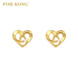 POH KONG 916/22K Yellow Gold Eternal Heart Stud Earring