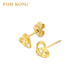 POH KONG 916/22K Yellow Gold Eternal Heart Stud Earring