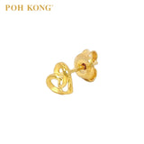 POH KONG 916/22K Yellow Gold Eternal Heart Stud Earring