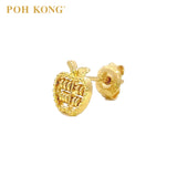 POH KONG 916/22K Yellow Gold Apple Abacus Stud Earrings