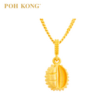 POH KONG 916/22K Yellow Gold Split Durian Pendant