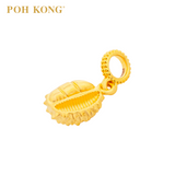 POH KONG 916/22K Yellow Gold Split Durian Pendant