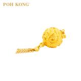 POH KONG 916/22K Yellow Gold Happy Love Fortune Cloud Dragon Tassel Pendant