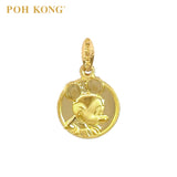 POH KONG 916/22K Gold Disney Round Shape Mickey Pendant