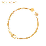 POH KONG 916/22K Yellow Gold Geometric Square Bracelet