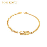 POH KONG 916/22K Yellow Gold Geometric Square Bracelet
