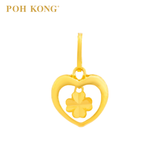 POH KONG 916/22K Yellow Gold Clover Heart Shape Pendant