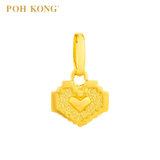 POH KONG 916/22K Gold Pixel Heart Pendant