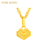 POH KONG 916/22K Gold Pixel Heart Pendant