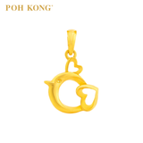 POH KONG 916/22K Yellow Gold Heart Shape Bird Pendant