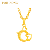 POH KONG 916/22K Yellow Gold Heart Shape Bird Pendant