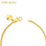 POH KONG 916/22K Yellow Gold Machine Carved V Shape Bracelet