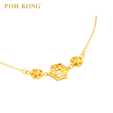POH KONG 750/18K Yellow Gold Geometric and Snowflake Bracelet