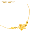 POH KONG 750/18K Yellow Gold Star With Beads Bracelet