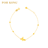 POH KONG 750/18K Yellow Gold Butterfly With Beads Bracelet