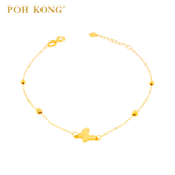 POH KONG 750/18K Yellow Gold Butterfly With Beads Bracelet