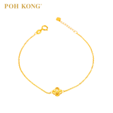 POH KONG 750/18K Yellow Gold Lucky Star Four Leaf Clover Bracelet