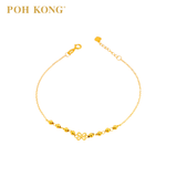 POH KONG 750/18K Yellow Gold Hollow Butterfly With Beads Bracelet