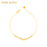 POH KONG 750/18K Yellow Gold Hollow Butterfly With Beads Bracelet