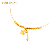 POH KONG 750/18K Yellow Gold Textured Butterfly With Beads Bracelet