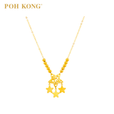 POH KONG 750/18K Yellow Gold Star With Beads Necklace